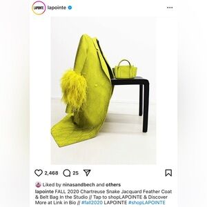 LaPoint green snake jacquard bag